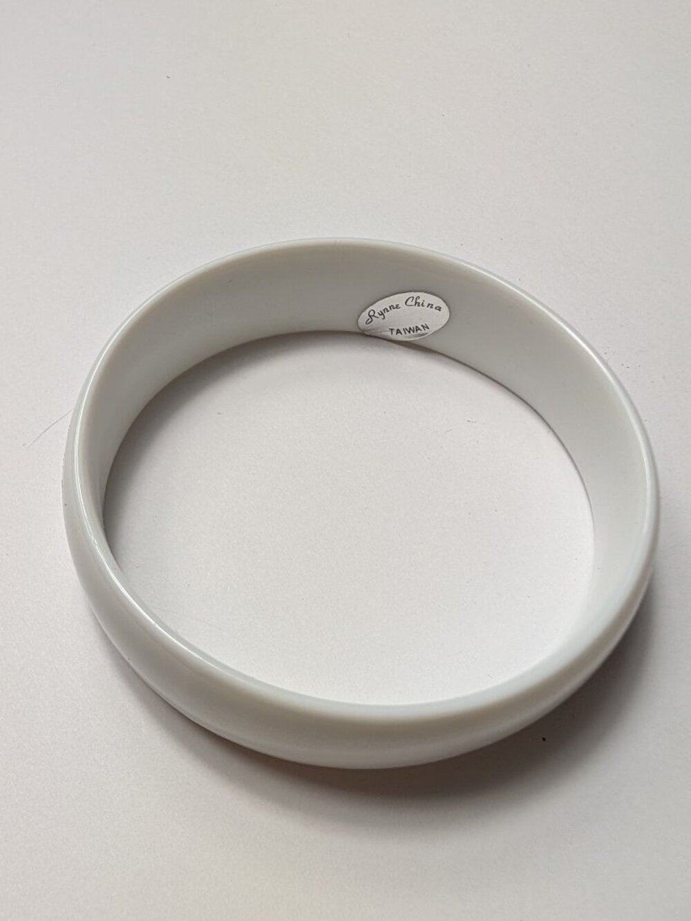 Vintage Rynne China White Porcelain Bangle Bracelet
